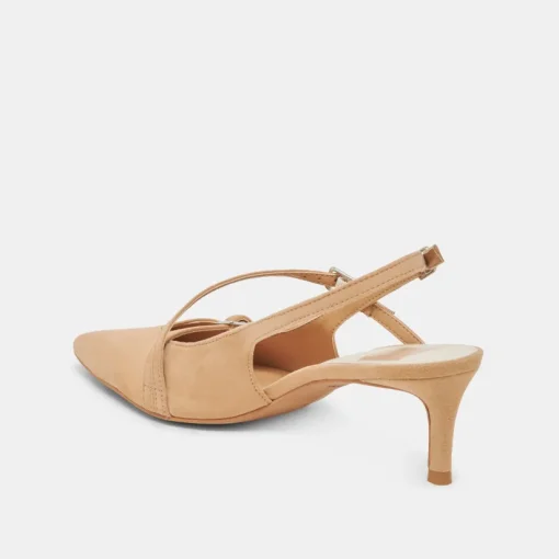 PAMLA MID HEELS TAN SUEDE