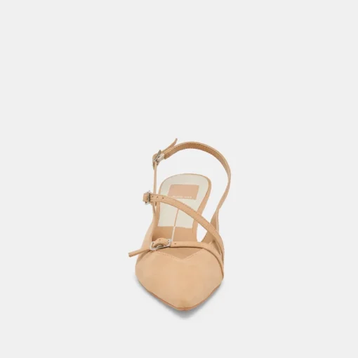 PAMLA MID HEELS TAN SUEDE