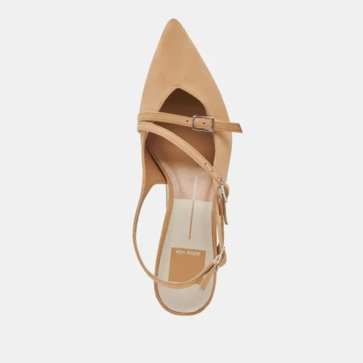 PAMLA MID HEELS TAN SUEDE