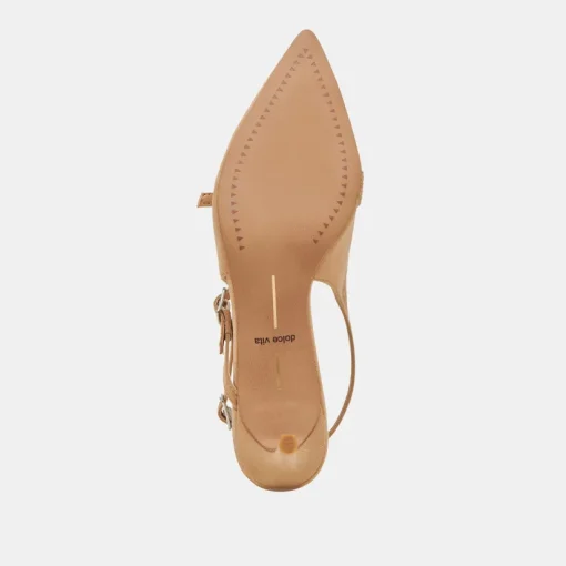 PAMLA MID HEELS TAN SUEDE