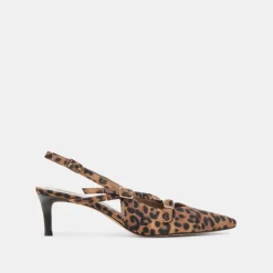 PAMLA MID WIDE HEELS LEOPARD SUEDE