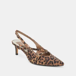PAMLA MID WIDE HEELS LEOPARD SUEDE