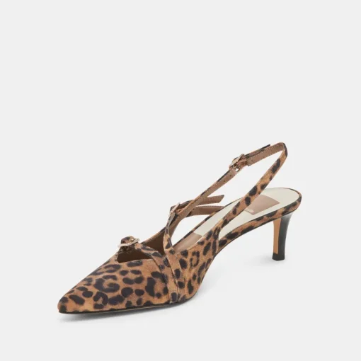 PAMLA MID WIDE HEELS LEOPARD SUEDE
