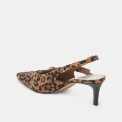 PAMLA MID WIDE HEELS LEOPARD SUEDE