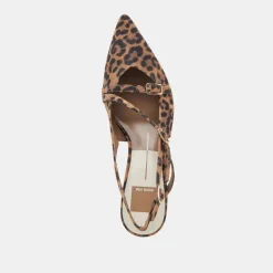 PAMLA MID WIDE HEELS LEOPARD SUEDE