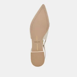 PAMLA PEARL FLATS IVORY CRINKLE PATENT