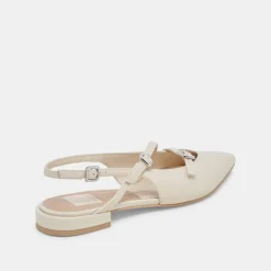 PAMLA PEARL FLATS IVORY CRINKLE PATENT