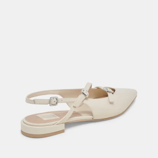 PAMLA PEARL FLATS IVORY CRINKLE PATENT