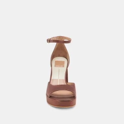 PANDRO HEELS CHOCOLATE SATIN