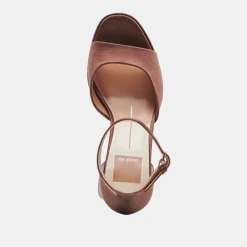 PANDRO HEELS CHOCOLATE SATIN