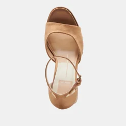 PANDRO HEELS MID BROWN SATIN