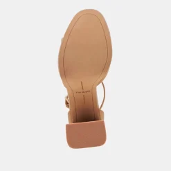 PANDRO HEELS MID BROWN SATIN