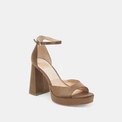 PANDRO HEELS OLIVE SATIN