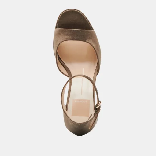 PANDRO HEELS OLIVE SATIN
