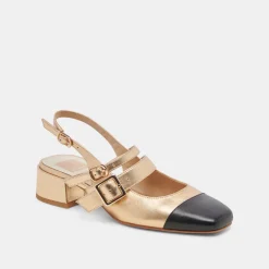 PATZY HEELS GOLD MULTI LEATHER
