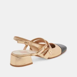 PATZY HEELS GOLD MULTI LEATHER