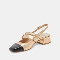PATZY HEELS GOLD MULTI LEATHER