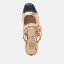 PATZY HEELS GOLD MULTI LEATHER