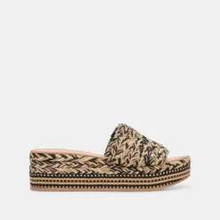 PAZLI SANDALS BLACK MULTI WOVEN