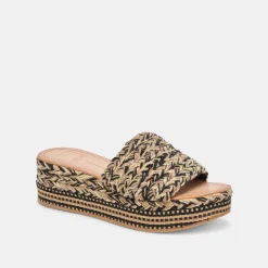 PAZLI SANDALS BLACK MULTI WOVEN