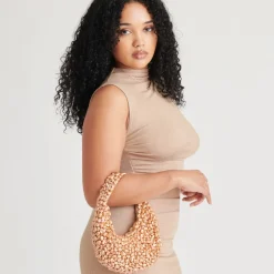 PEARLA SHOULDER BAG GOLD FAUX PEARL