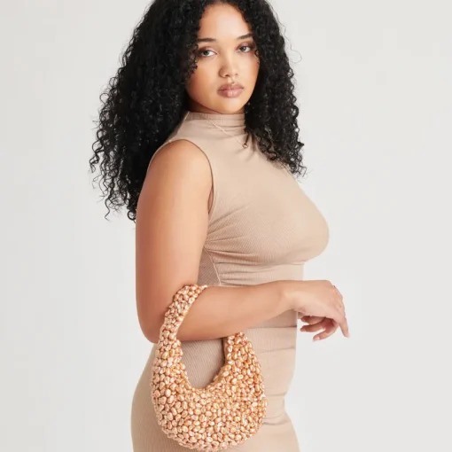 PEARLA SHOULDER BAG GOLD FAUX PEARL