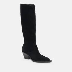 RAJ EXTRA WIDE CALF BOOTS ONYX SUEDE