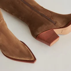 RAJ WIDE CALF BOOTS BROWN SUEDE