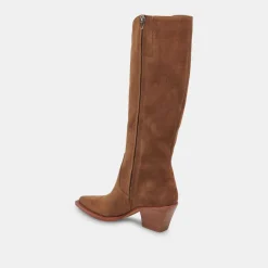 RAJ WIDE CALF BOOTS BROWN SUEDE