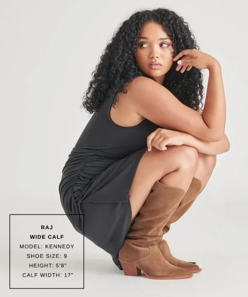 RAJ WIDE CALF BOOTS BROWN SUEDE