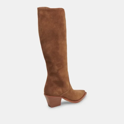RAJ WIDE CALF BOOTS BROWN SUEDE