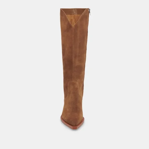 RAJ WIDE CALF BOOTS BROWN SUEDE