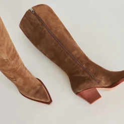 RAJ WIDE CALF BOOTS BROWN SUEDE