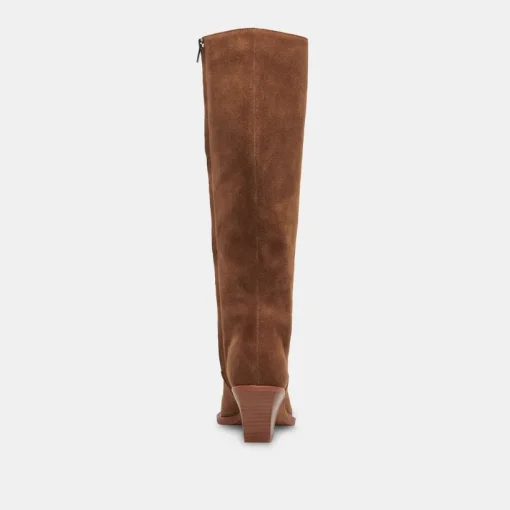 RAJ WIDE CALF BOOTS BROWN SUEDE