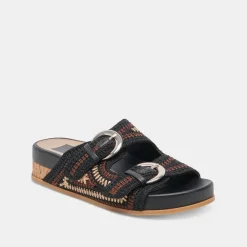 RALLI SANDALS BLACK MULTI KNIT