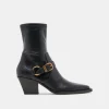 RAVE WIDE CALF BOOTS BLACK LEATHER