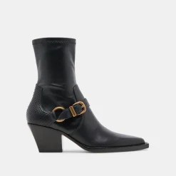RAVE WIDE CALF BOOTS BLACK LEATHER