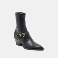 RAVE WIDE CALF BOOTS BLACK LEATHER