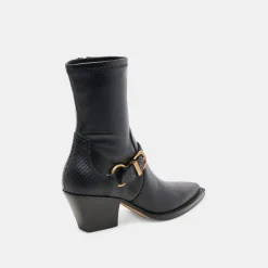 RAVE WIDE CALF BOOTS BLACK LEATHER
