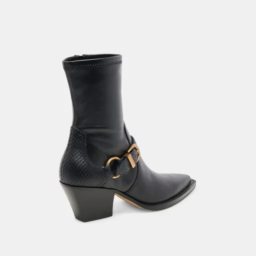 RAVE WIDE CALF BOOTS BLACK LEATHER