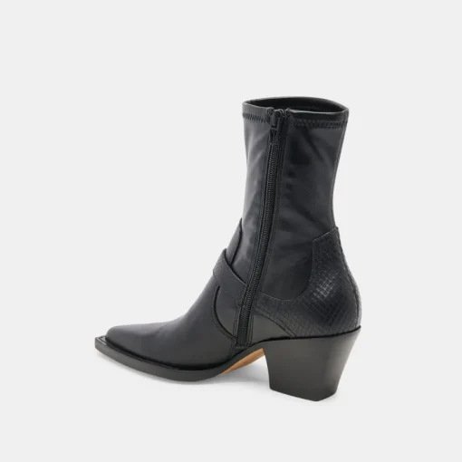 RAVE WIDE CALF BOOTS BLACK LEATHER