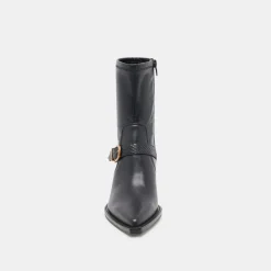 RAVE WIDE CALF BOOTS BLACK LEATHER