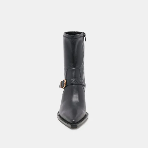 RAVE WIDE CALF BOOTS BLACK LEATHER