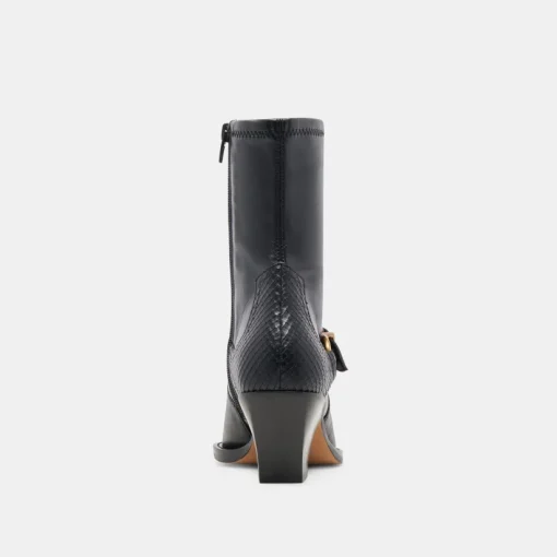 RAVE WIDE CALF BOOTS BLACK LEATHER