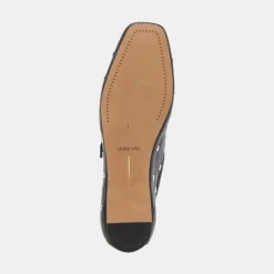 REYES STUD BALLET FLATS BLACK LEATHER