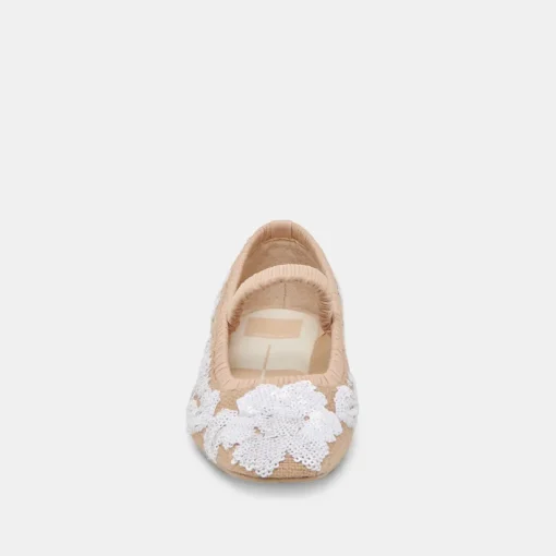 RHODIE BALLET FLATS NATURAL MULTI FLORAL SEQUIN