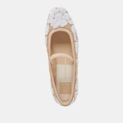RHODIE BALLET FLATS NATURAL MULTI FLORAL SEQUIN