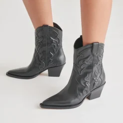RIMONA BOOTIES BLACK LEATHER