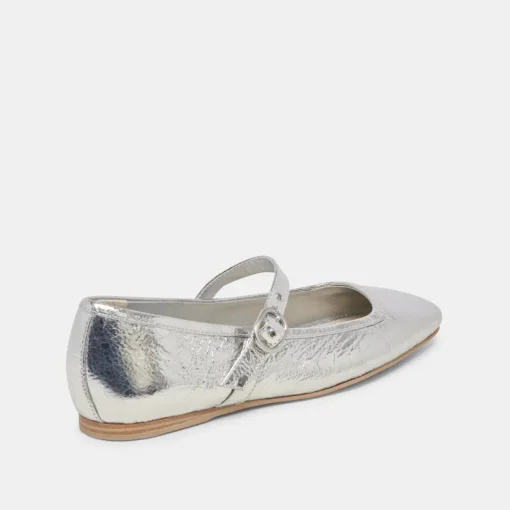 RODNI BALLET FLATS SILVER DISTRESSED LEATHER