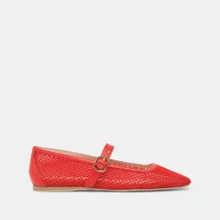 RODNI MESH BALLET FLATS CHILI WOVEN MESH